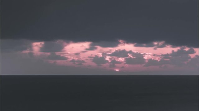 アートタイムラプス　静かな日没の海