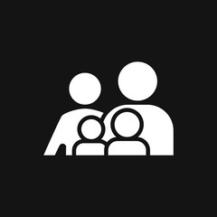 Family icon in flat style. Parents symbol for logo, web site design