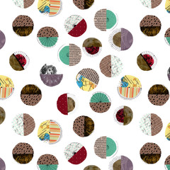 Collage seamless colorful pattern. Great for fabric, textile, wallpaper.
