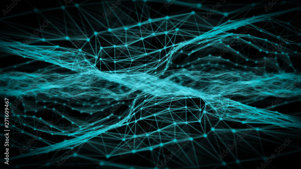 Poster blurry global digital network, abstract background.wireframe of network communications. digital conc