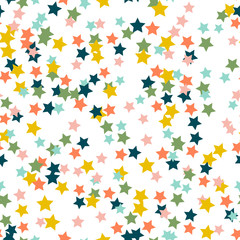 Seamless abstract background with stars. Infinity messy geometric pattern. Vector illustration.     