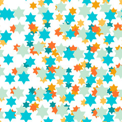 Naklejka na ściany i meble Seamless abstract background with stars. Infinity messy geometric pattern. Vector illustration. 