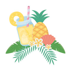 pineapple juice drink design vector illustration