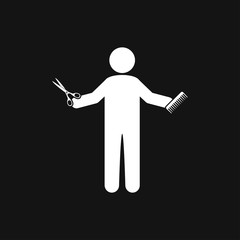 Hairdresser icon logo, illustration, vector sign symbol for design