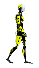 3D Rendering Male Robot on White