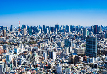 東京　青空と都市風景