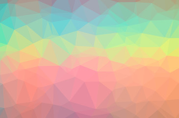 Illustration of abstract Green, Orange horizontal low poly background. Beautiful polygon design pattern.