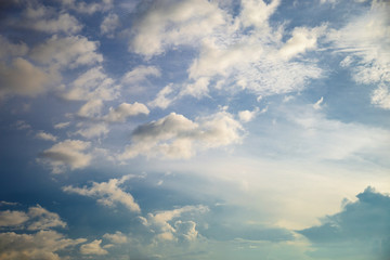 Sunshine clouds sky during morning background, The nature of blue sky with cloud