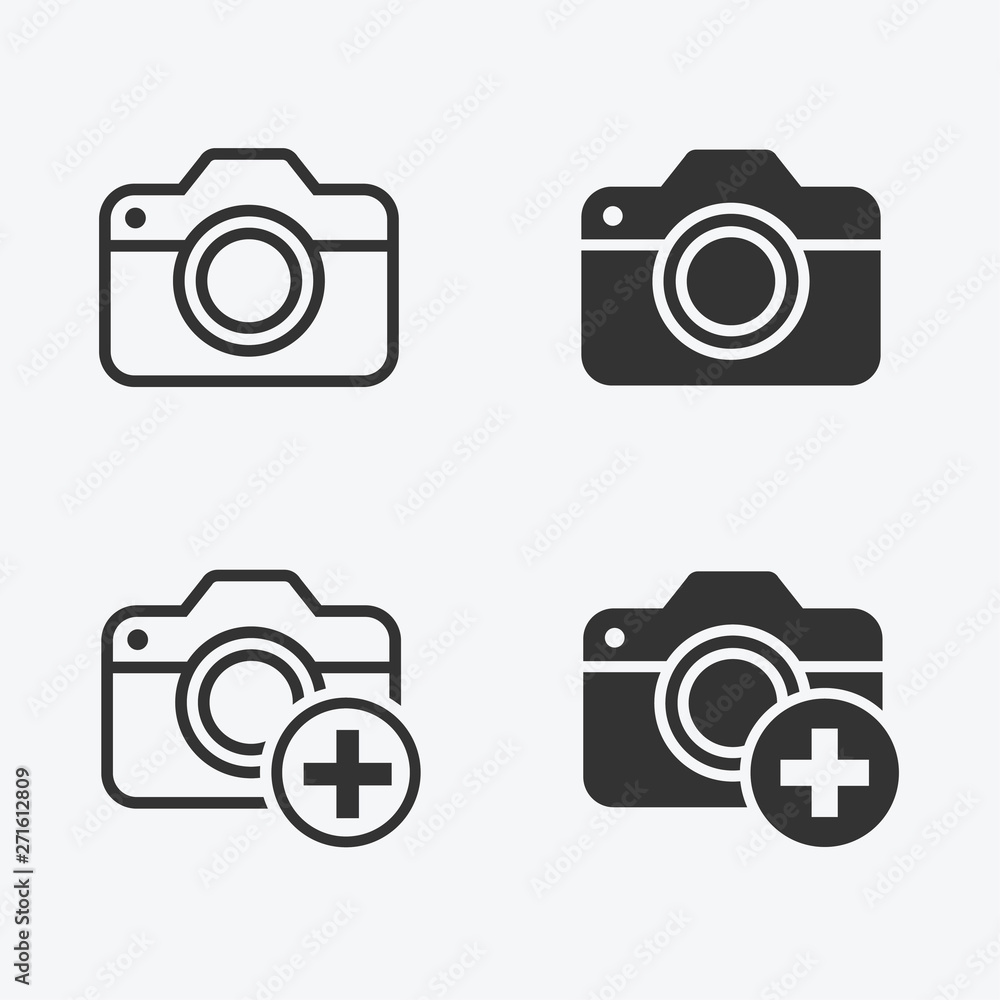 Aufkleber add photo vector icon for graphic and web design.