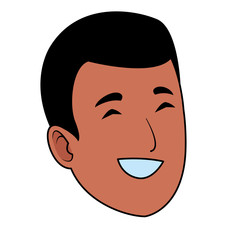 Young man smiling face cartoon