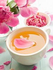 Peony flowers tea