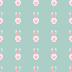 Rabbit toy cute vector animal seamless pattern