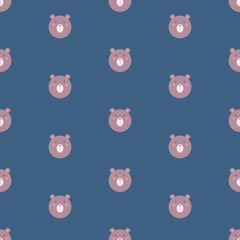 Bear baby cute vector animal seamless pattern