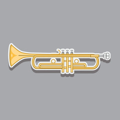 Fototapeta na wymiar musical instrument wind pipe, trumpet, vector image.