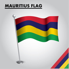 National flag of MAURITIUS on a pole
