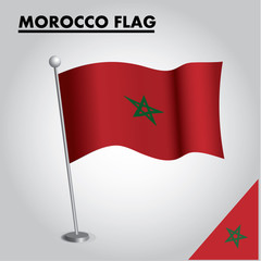 National flag of MOROCCO on a pole