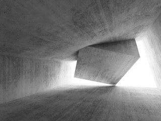 Abstract concrete room interior 3d