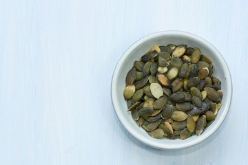 pumpkin seeds in a bowl