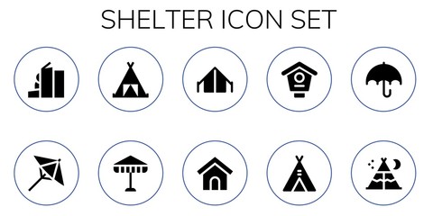 shelter icon set