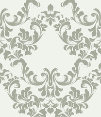 Baroque texture pattern Vector. Floral ornament decoration. Victorian engraved retro design. Vintage grunge fabric decors. Luxury fabrics