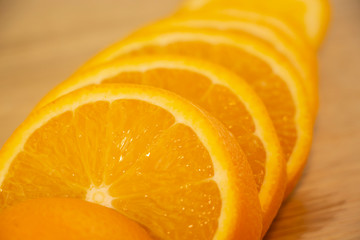 Fresh, sliced orange slices for lemonade