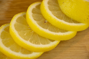 Fresh, sliced lemon slices for lemonade