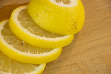 Fresh, sliced lemon slices for lemonade