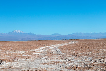 Desert road in Atacama, Chile : background with copy space for text