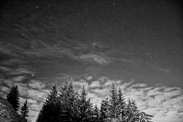 Night sky in Les Arcs Massif du Mont Blanc