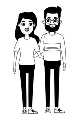 couple avatar cartoon character portrait