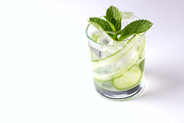 Infused cucumber water with mint. Detox water