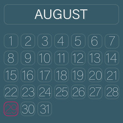 Green Calendar Page August 29
