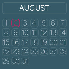 Green Calendar Page August 2