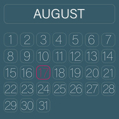 Green Calendar Page August 17