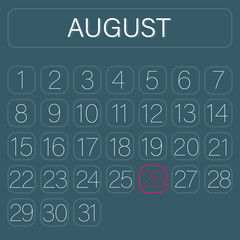 Green Calendar Page August 26