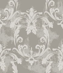 Baroque texture pattern Vector. Floral ornament decoration. Victorian engraved retro design. Vintage grunge fabric decors. Luxury fabrics