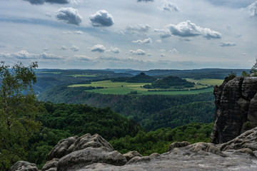 Fototapeta premium panoramic view on kaiserkrone in saxon switzerland, germany
