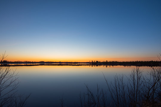 sunset over the lake