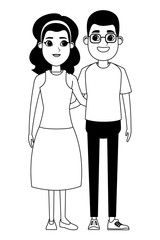 couple avatar cartoon character portrait