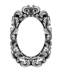 Vintage frame Vector line art. Classic engraved ornaments. Royal styles