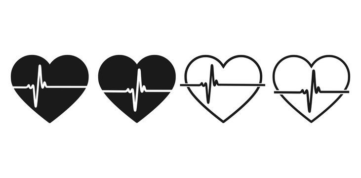 Heartbeat Line Vector Icon. Cardiogram, Health Logo