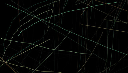 Moving colorful lines of abstract on black background