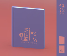 Realistic book mockup. Cover design template. Perspective view. 3d vector illustration.