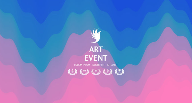 Art event invitation template. Abstract background with dynamic effect. Vector illustration for promotions or presentations.