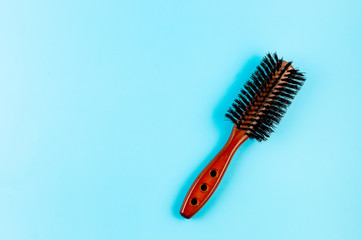 wooden hairbrush with natural boar bristles