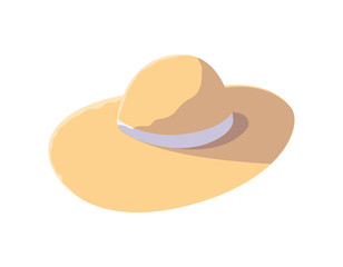 summer straw hat accessory icon