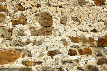 old weathered stone wall