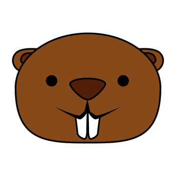 cute beaver mascot animal icon