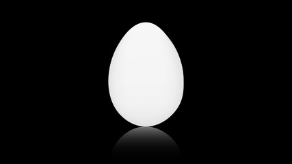 White egg isolated on black background vector illustration