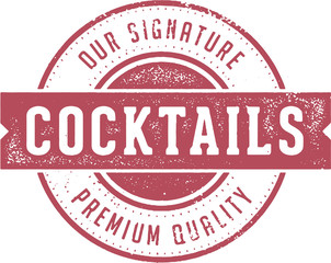 Vintage Cocktail Menu Design Stamp